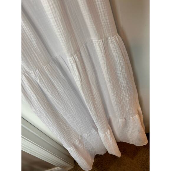 NWT Banana Republic Women's Frill-Sleeve Gauze Tiered Midi Dress White SZ Large - Picture 5 of 10